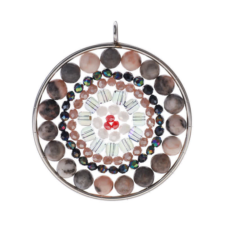 Collana di cristallo con ciondolo rotondo con fiore di datura di Olivenorma