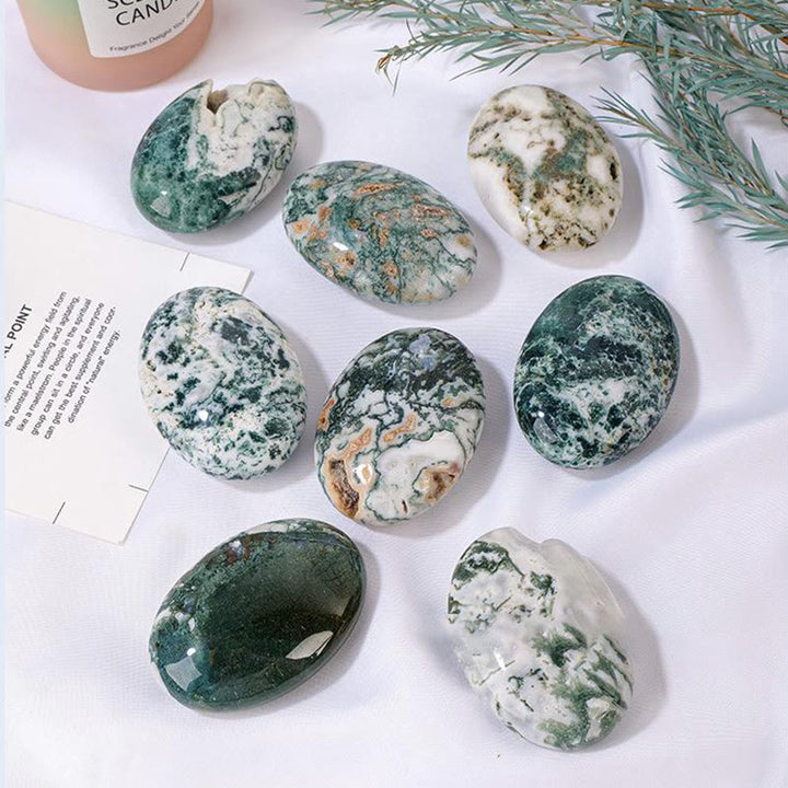 Olivenorma Moss Agate Hot Compress Beauty Massage Pietra naturale