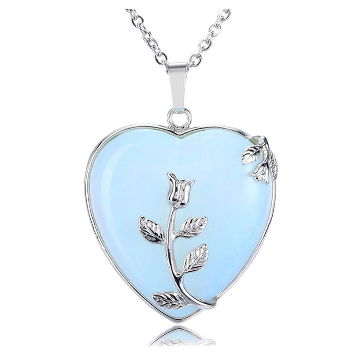 Collana con pietra preziosa a forma di cuore Olivenorma