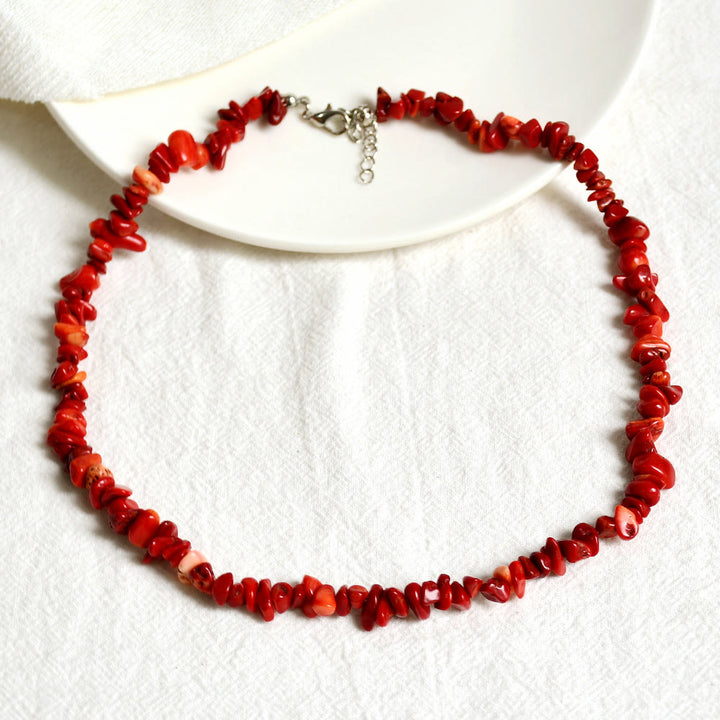 Collana con pietra di cristallo lucidata di forma irregolare Olivenorma