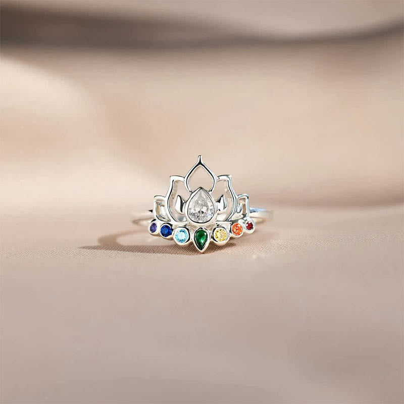 Olivenorma Lotus con 7 Chakra Yoga Anello Arcobaleno