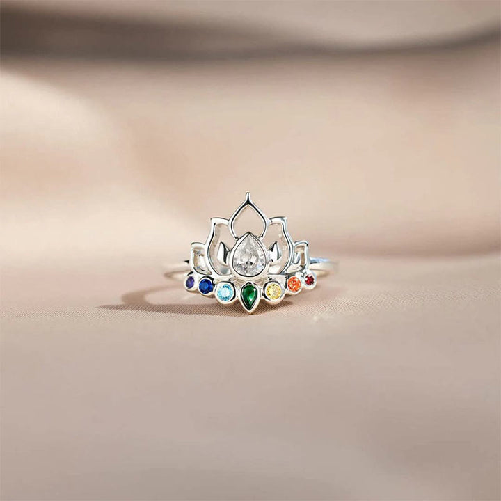 Olivenorma Lotus con 7 Chakra Yoga Anello Arcobaleno