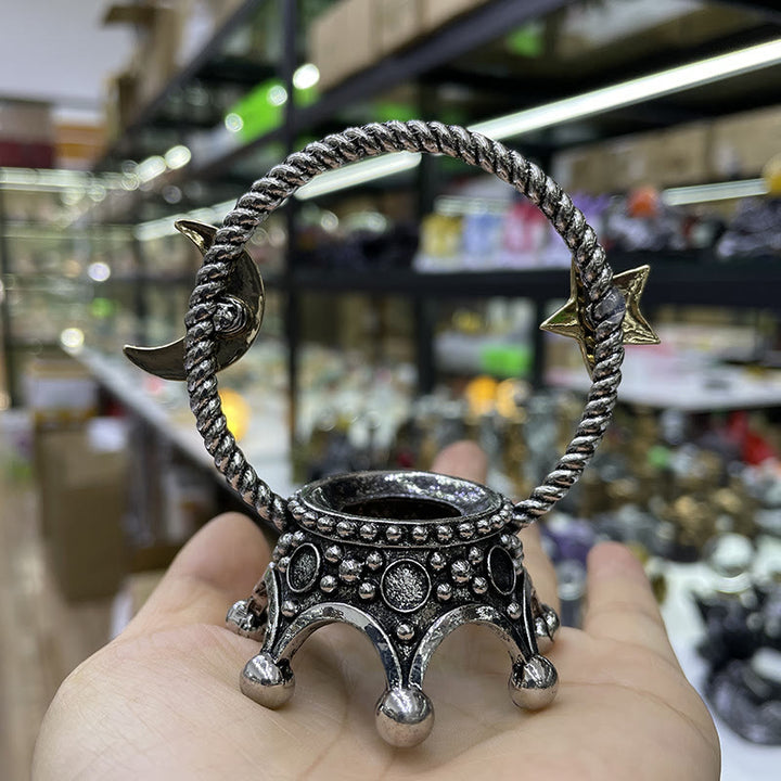 Olivenorma Portasfere Stella e Luna Decorazione Ornamento