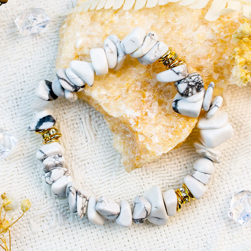 Bracciale Olivenorma con perline di cristallo frantumato e pietra irregolare