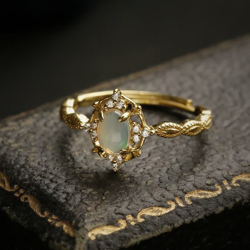 Anello regolabile Olivenorma Light Luxury Opal