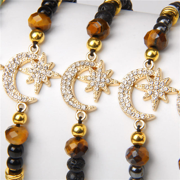 Olivenorma "Moon And Starlight" Bracciale con pietre preziose Luna e Stella 