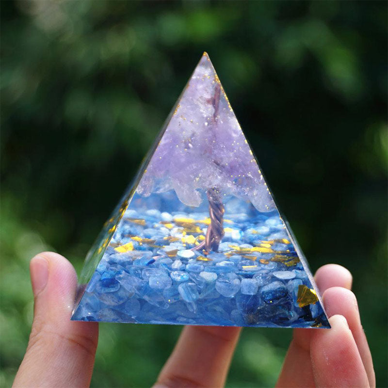 Olivenorma Ametista Cianite Albero della Vita Piramide Orgonica 