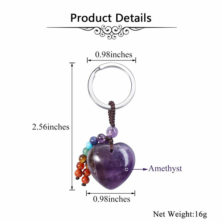 Portachiavi a forma di cuore in cristallo naturale Olivenorma