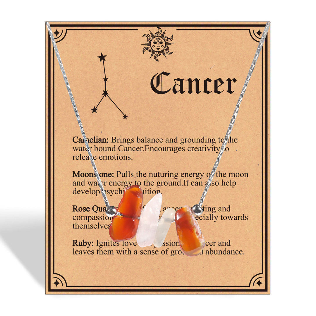 Collana girocollo con segno zodiacale in pietra naturale Olivenorma 