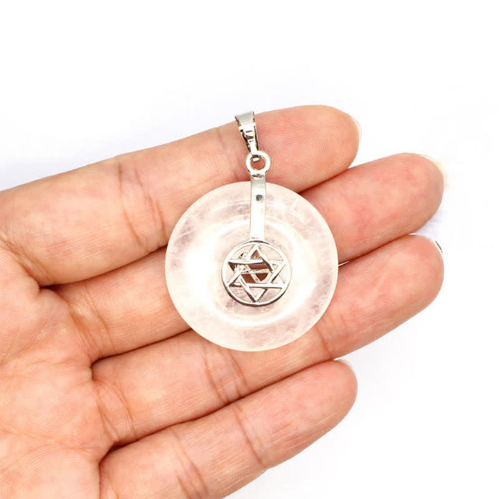 Collana con fibbia della pace in cristallo naturale Olivenorma e albero della vita