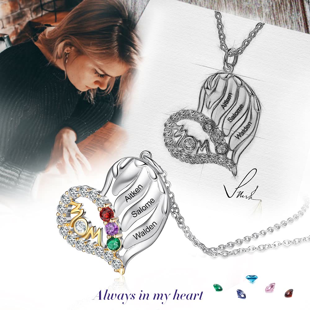 Olivenorma Collana con cuore e mezzo diamante per la mamma