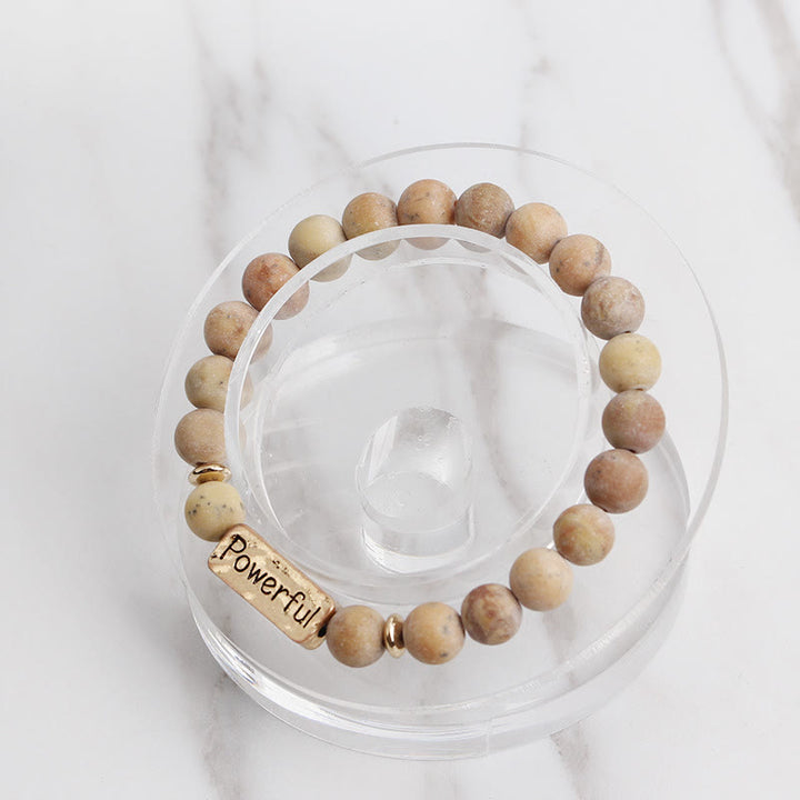 Bracciale con potente incisione Love Natural Gemstone Olivenorma