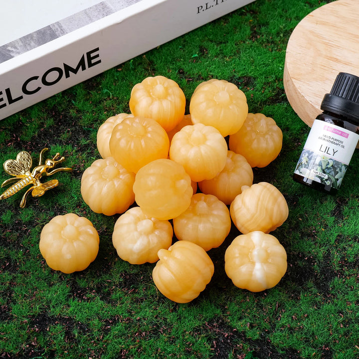 Olivenorma 1PC Decorazione in pietra preziosa di zucca in calcite gialla Mini - image 1