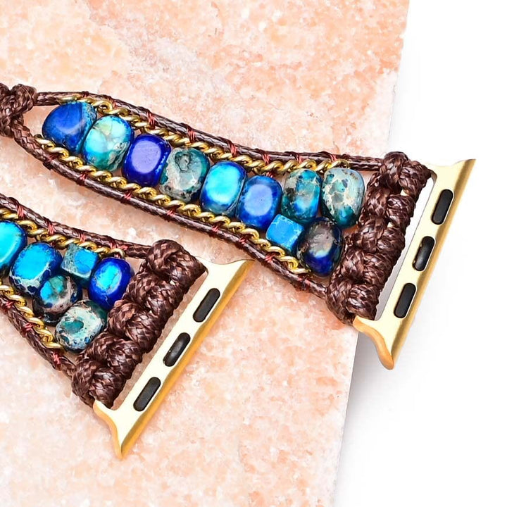 Cinturino avvolgente per Apple Watch Olivenorma Blue Emperor Stone
