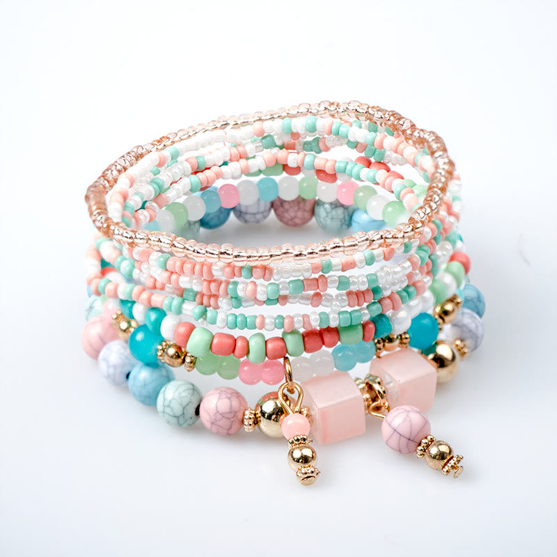 Olivenorma Emperor Stone Bracciale a strati con perline