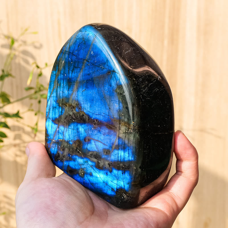 Decorazione in pietra preziosa grezza naturale di labradorite Olivenorma