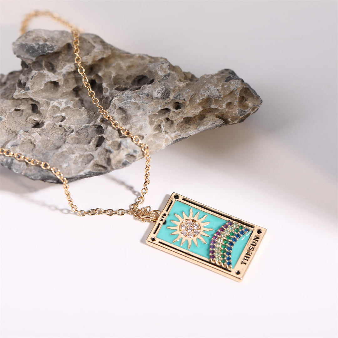 Collana Olivenorma Zircone Oro Placcato Tarocchi Olio Goccia