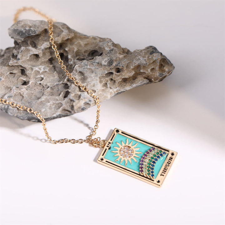 Collana Olivenorma Zircone Oro Placcato Tarocchi Olio Goccia