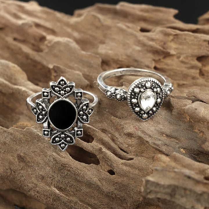Olivenorma Vintage Obsidian 15 - Set di anelli