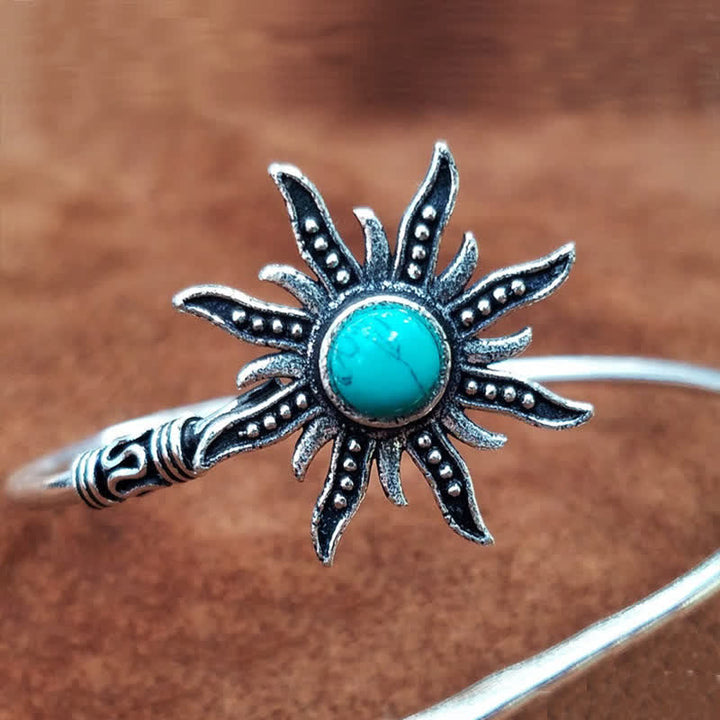 Bracciale creativo retrò con girasole turchese