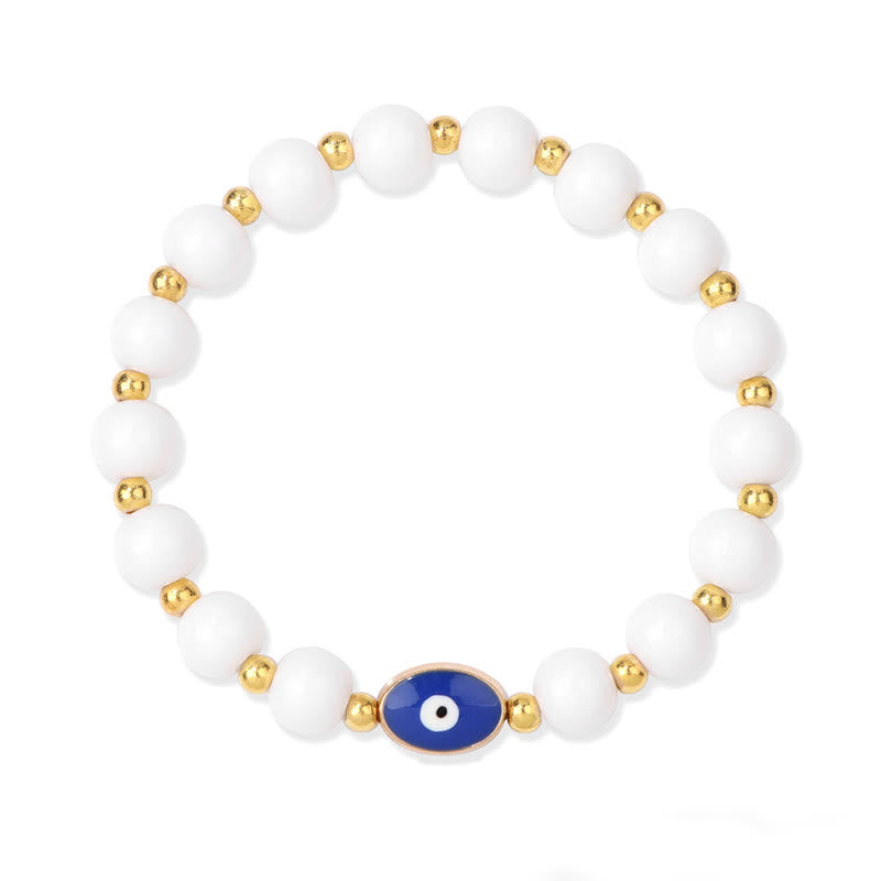 Olivenorma Braccialetto Occhio di Tigre Blu 8mm Malocchio