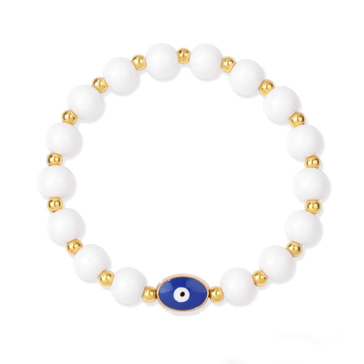 Olivenorma Braccialetto Occhio di Tigre Blu 8mm Malocchio