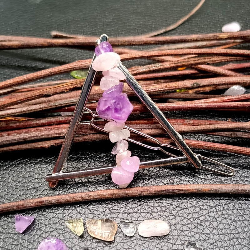 Olivenorma Crystal Triangle Ghiaia Geometrico Accessori per Capelli Pettine Forcina 