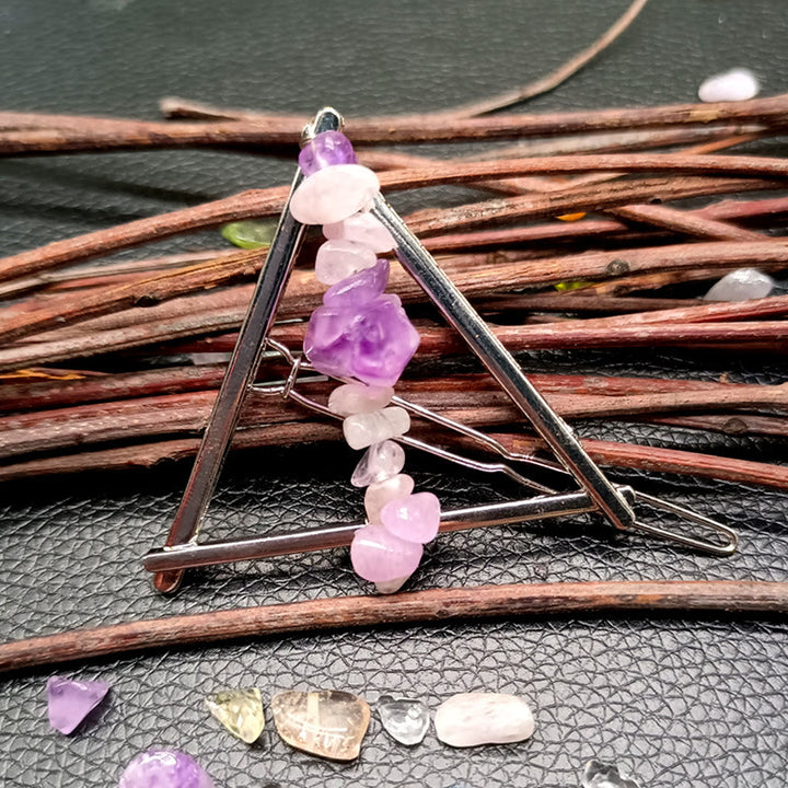 Olivenorma Crystal Triangle Ghiaia Geometrico Accessori per Capelli Pettine Forcina 