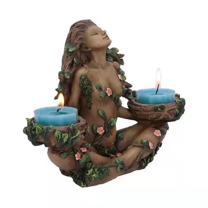 Decorazione Tealight Olivenorma Equilibrio della Natura Spirito dell'Albero Femminile