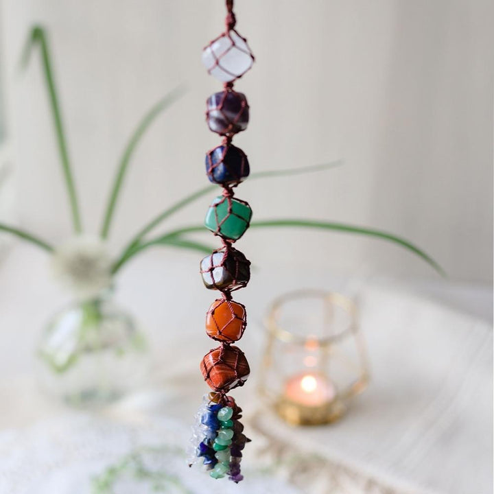 Olivenorma La pietra di guarigione dei 7 chakra Reiki Meditazione Decorazione nappa