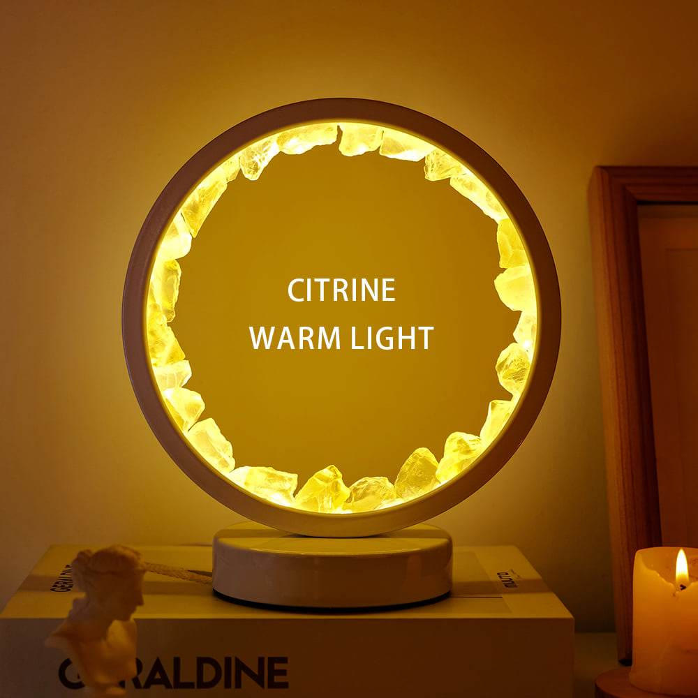 Lampada a grappolo di cristallo naturale Luci LED Decorazione Ricaricabile - Citrino - image 4