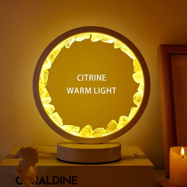 Lampada a LED ricaricabile Olivenorma Natural "Amethyst Crystal Cluster Zen Light" - Decorazione con cluster di cristalli di ametista - Citrino - image 5
