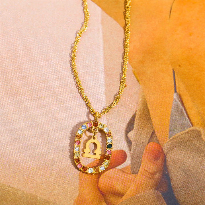 Collana Olivenorma Zircone traforato Ovale Costellazione Zodiacale