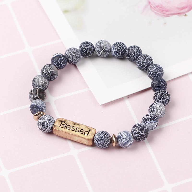 Bracciale con incisione benedetta in pietra preziosa naturale Olivenorma