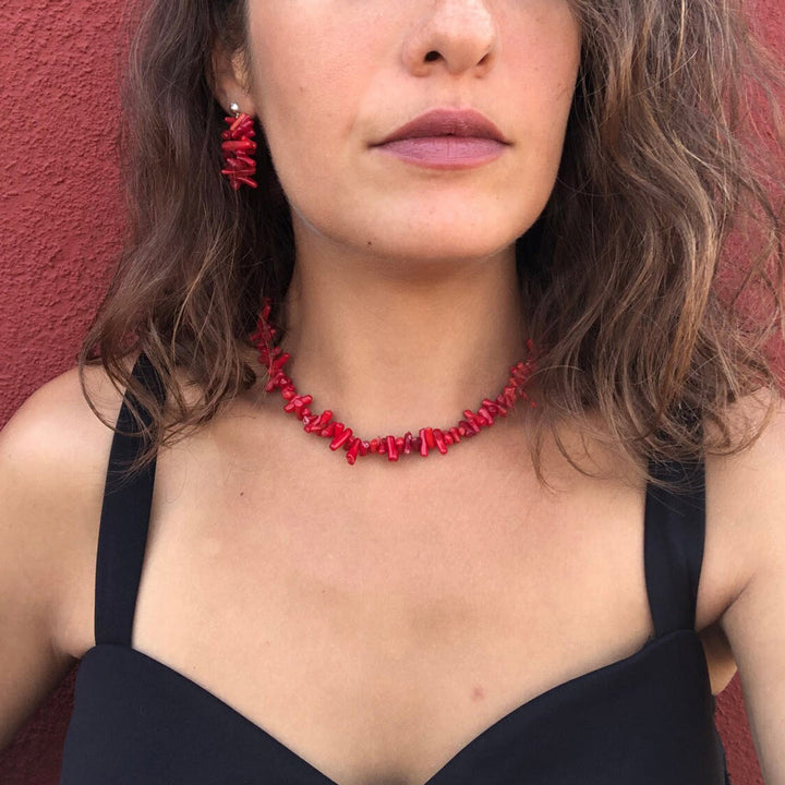 Collana con pietra di cristallo lucidata di forma irregolare Olivenorma