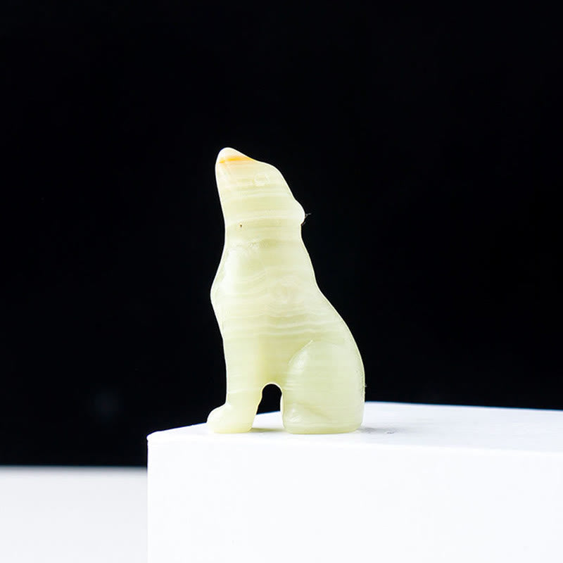 Decorazione in pietra preziosa di cristallo naturale Olivenorma Little Wolf Boy