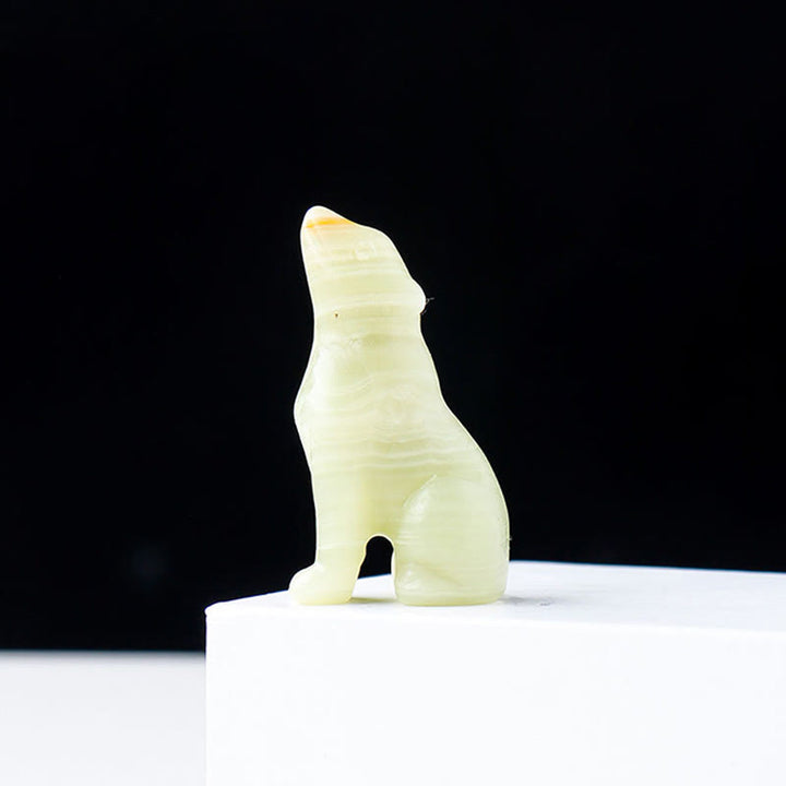 Decorazione in pietra preziosa di cristallo naturale Olivenorma Little Wolf Boy