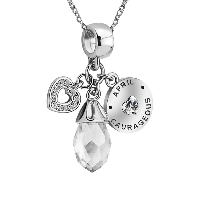 Collana con ciondolo a forma di cuore in diamanti Olivenorma pietra portafortuna