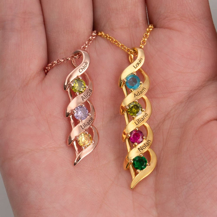 Collana personalizzata con incisioni e pietre portafortuna da 1 a 6