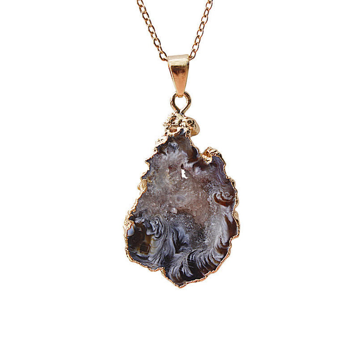 Collana in geode di agata naturale Olivenorma