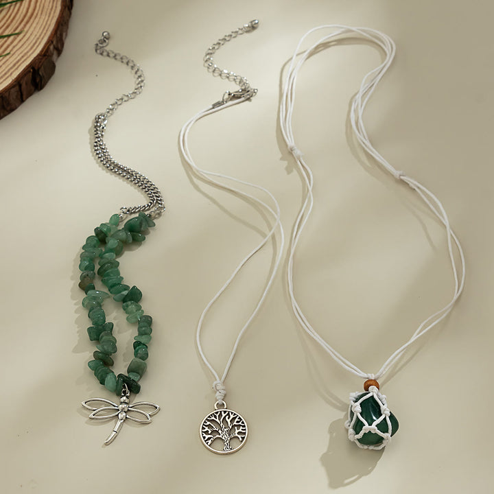 Olivenorma Ossidiana Albero della Vita Collana con Ciondolo Malocchio Set 