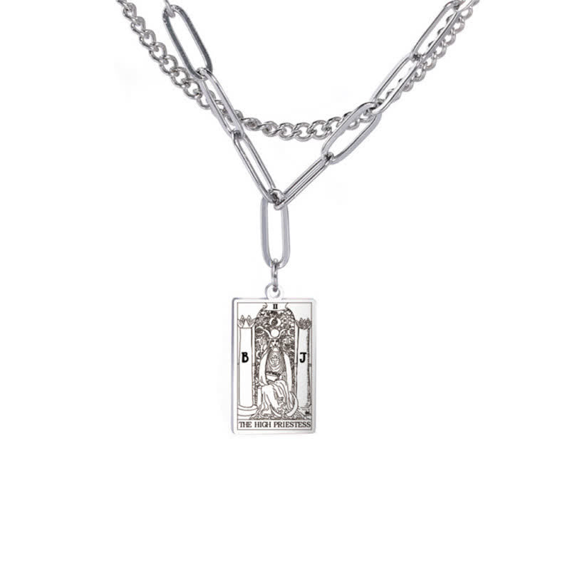 Collana a doppia catena con carta dei tarocchi Olivenorma