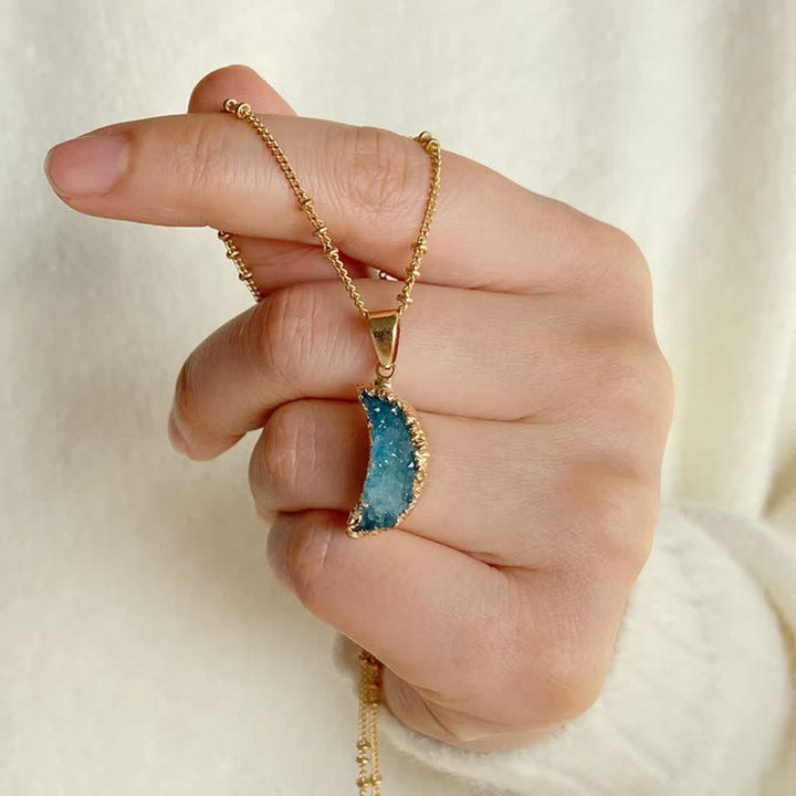 Collana con mezzaluna in cristallo naturale Olivenorma