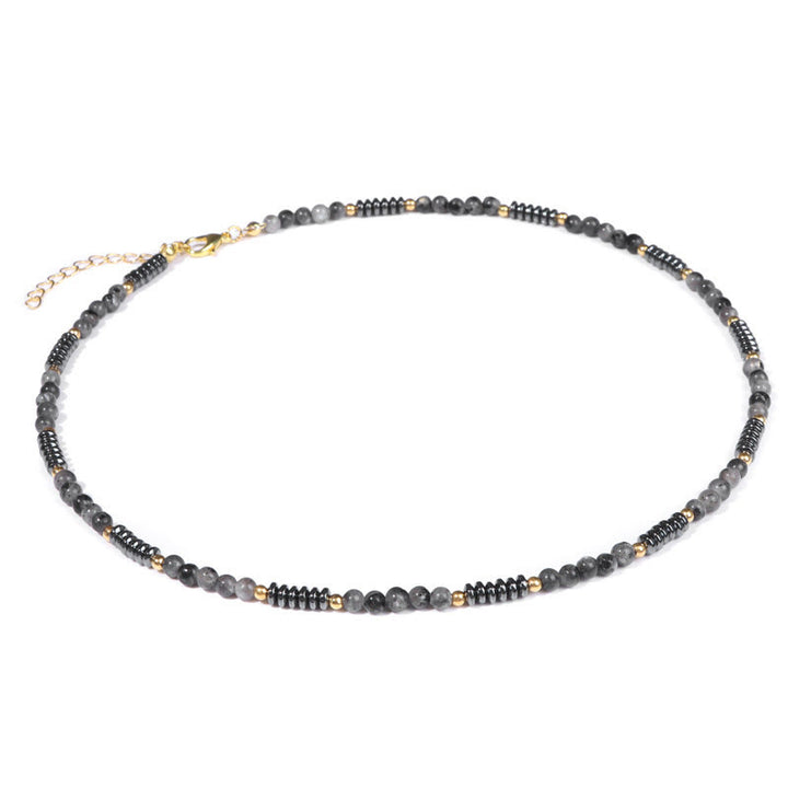 Collana Olivenorma con pietre preziose ed ematite