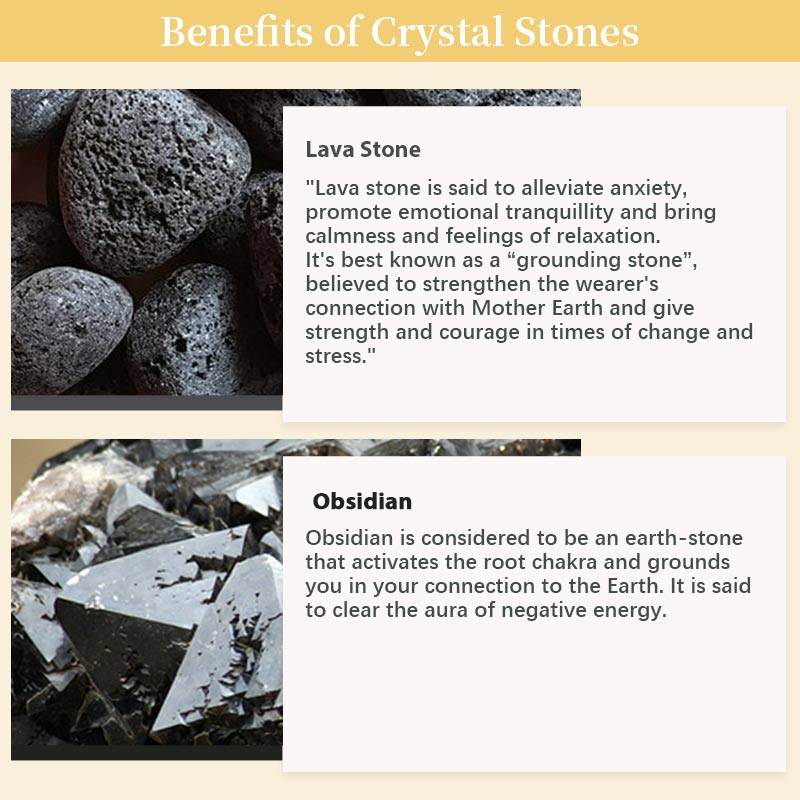 Bracciale Tranquility in pietra lavica ossidiana