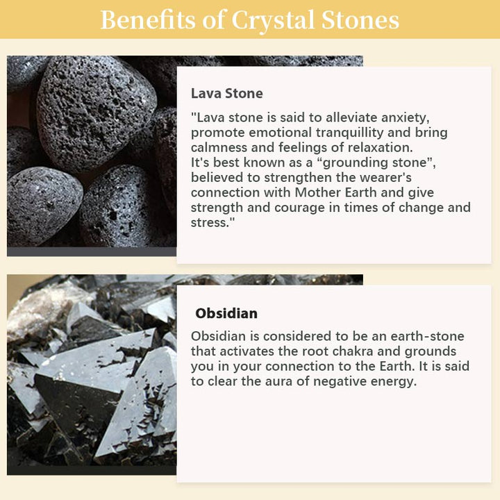 Bracciale Tranquility in pietra lavica ossidiana