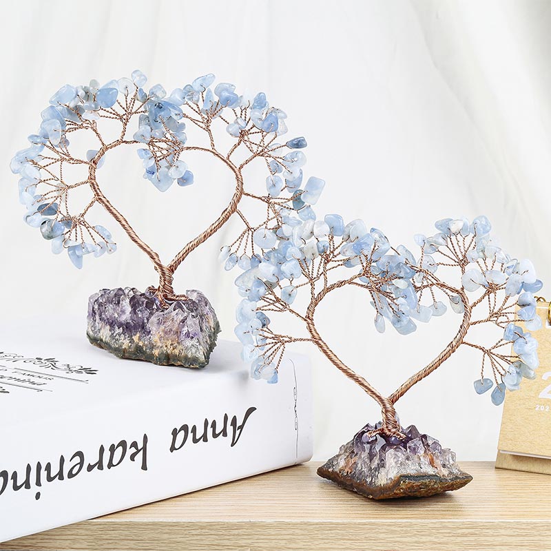 Pietra di cristallo naturale Amore Feng Shui Albero