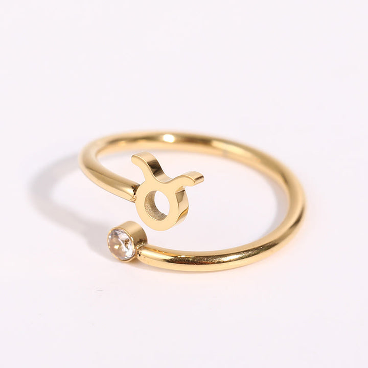 Anello con pietra portafortuna dello zodiaco Olivenorma