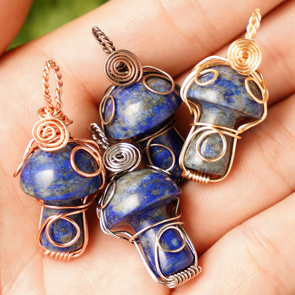 Collana con fungo in pietra curativa naturale Olivenorma