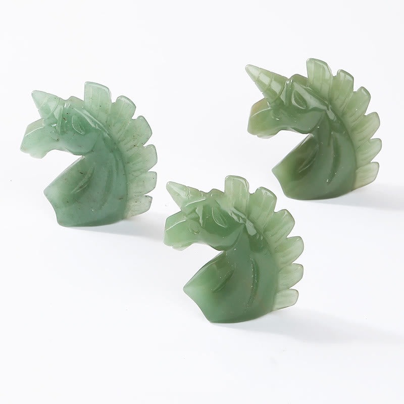 Olivenorma 2 pollici cristallo naturale unicorno figurina decorazione pietra preziosa 